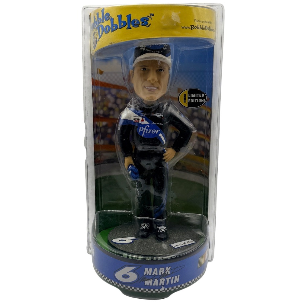 Bobble Dobbles NASCAR Mark Martin Bobblehead Pfizer Limited Edition 2003 Vintage